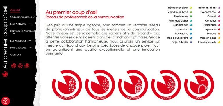 Site internet de "AU PREMIER COUP D'OEIL" www.1oeil.pub